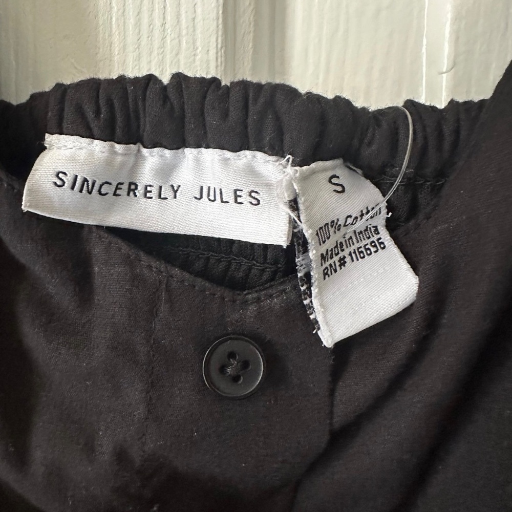 NWT Sincerely Jules Cotton Black Dress - Picture 3 of 3